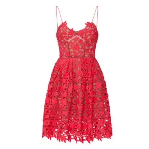 Self-Portrait Dresses & Skirts - Self Portrait Hot Pink Azalea Dress Size 12, but fits like a size 8/10.